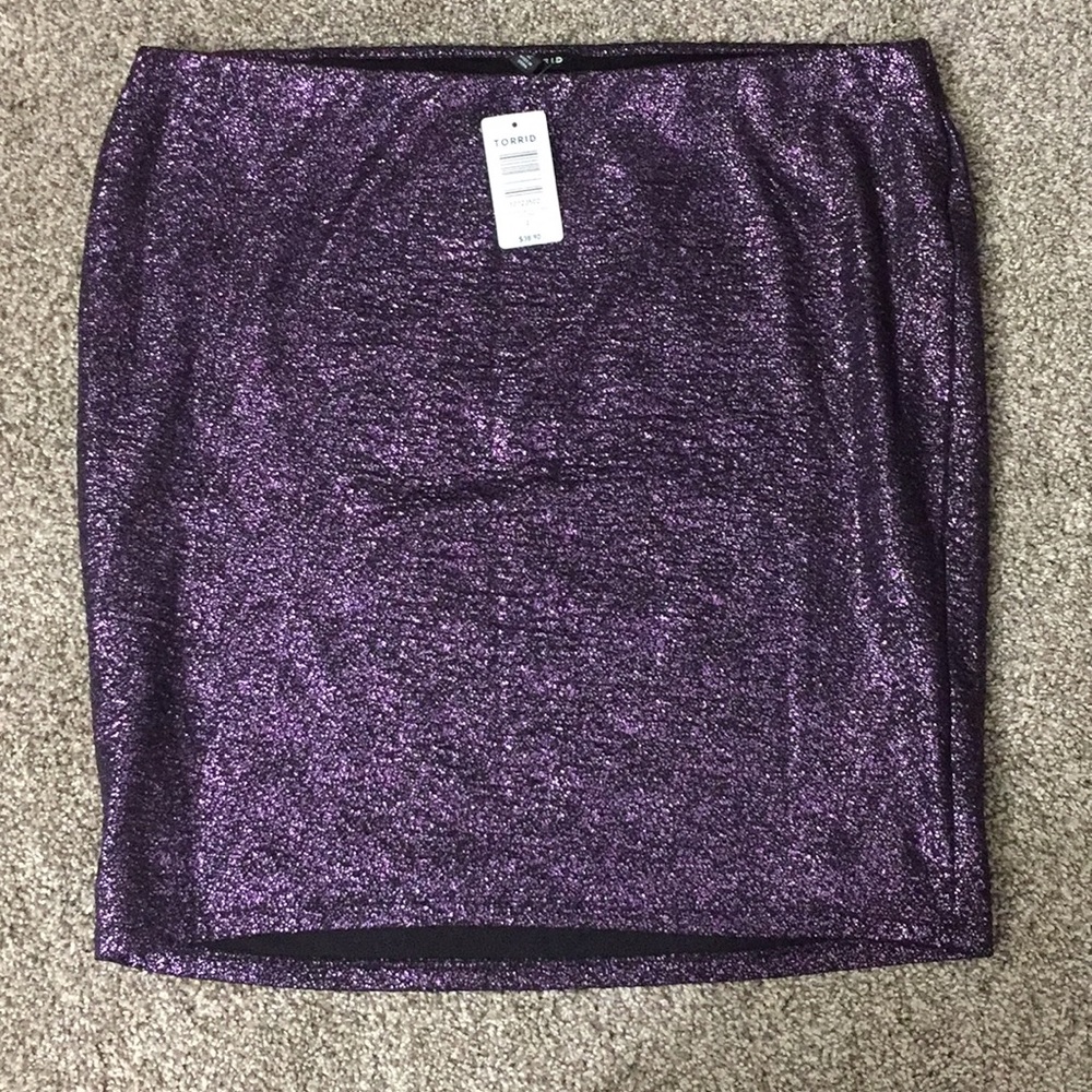 Purple metallic Torrid holiday skirt